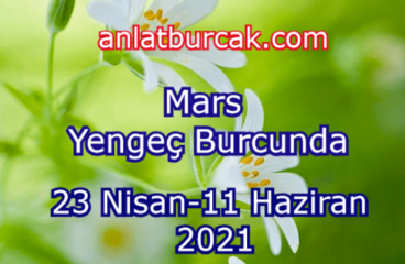Mars Yengeç Burcunda 23 Nisan-11 Haziran 2021