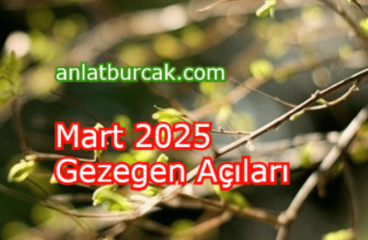 Mart 2025 Gezegen Açıları