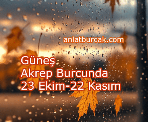 Güneş Akrep Burcunda 23 Ekim-22 Kasım 2025